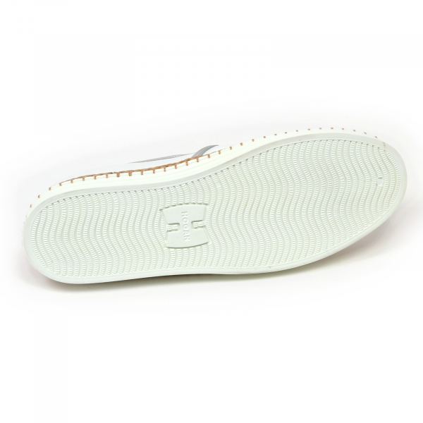 D0298 sneaker donna HOGAN REBEL R260 scarpa bianco fiori slip on shoe woman
