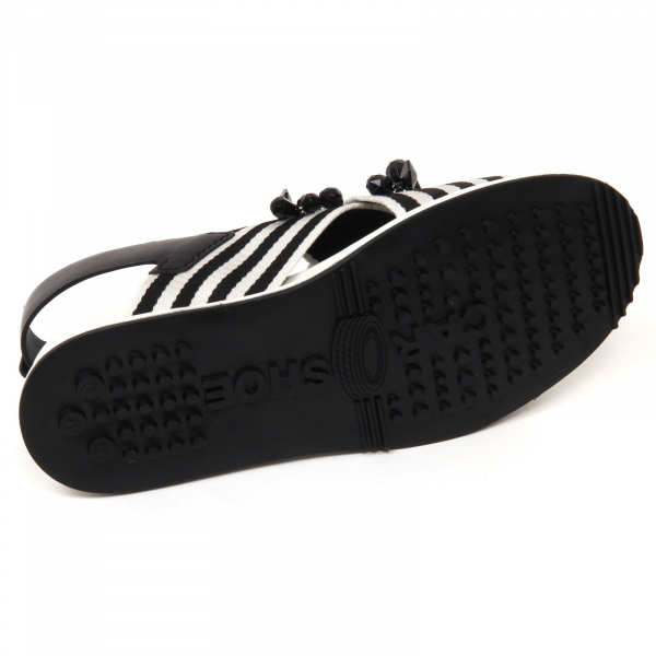D0530 sandalo donna CAR SHOE scarpa pietre nero/bianco sandal shoe woman