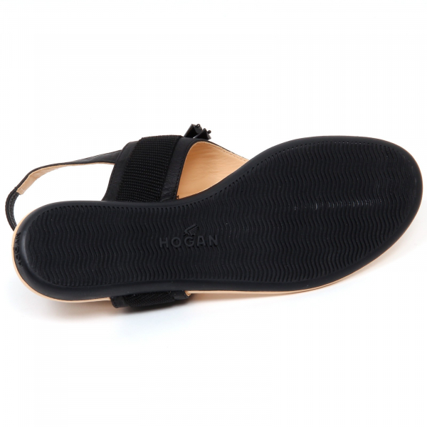 D0610 infradito donna HOGAN VALENCIA scarpa pietre nero sandal shoe woman