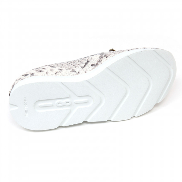 D0714 mocassino donna UNO 8 UNO 181 SIRI avorio/argento slip on shoe woman