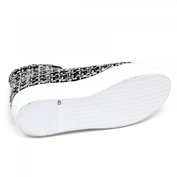 D2194 sneaker donna JEFFREY CAMPBELL HOMG TWEED bianco/nero shoe woman