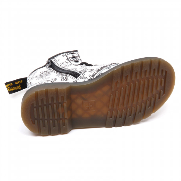 D3844 (without box) anfibio bimba DR. MARTENS nero/bianco boot shoe kid