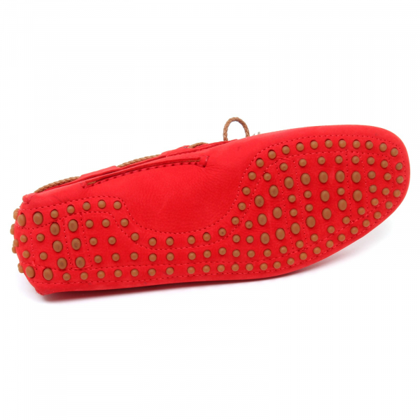 D4400 mocassino uomo CALZOLERIA LA PARIGINA rosso vintage loafer shoe man