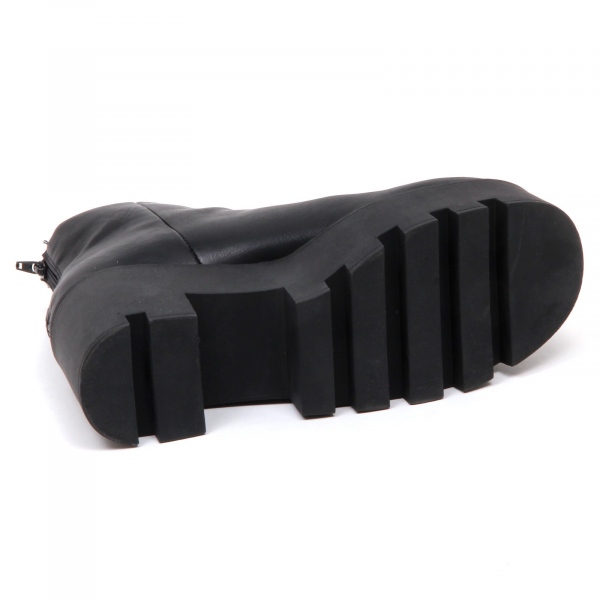 D8882 tronchetto donna LIPSTIK PUFFY 1 scarpe ecopelle nero boot shoe woman