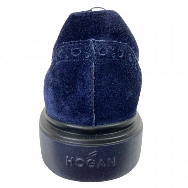 D95 scarpa uomo HOGAN H393 DERBY suede blue shoes men