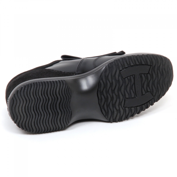 E0218 sneaker donna nero HOGAN INTERACTIVE doppia frangia shoe woman