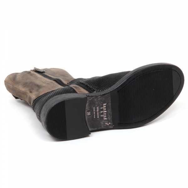 E0428 stivale donna HUNDRED 100 nero/tortora vintage boot shoe woman