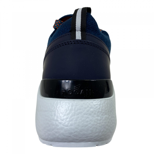 E05 sneaker uomo HOGAN H443 ACTIVE ONE tissue blue/orange shoes men