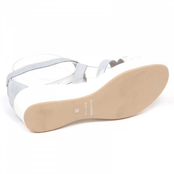 E1196 sandalo bimba bianco/argento NERO GIARDINI JUNIOR shoe kid girl