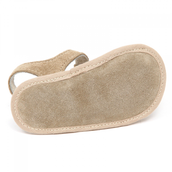 E1240 sandalo culla bimba ABA beige suede shoe kid baby