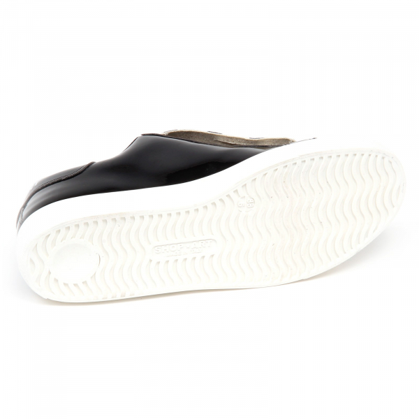 E1710 sneaker bimba nero SHOP ART KIDS  vernice  shoe girl