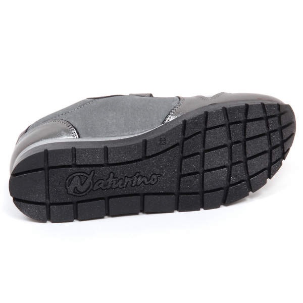 E2758 sneaker bimba grey NATURINO scarpe leather/velvet shoe baby kid girl