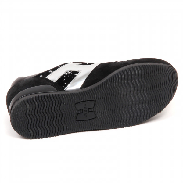 E4466 sneaker donna suede/velvet HOGAN H222 scarpe nero/argento shoe woman