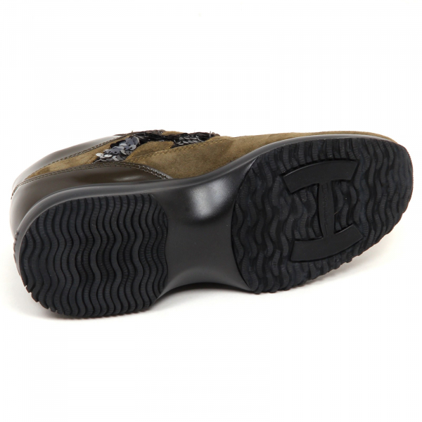 E4470 sneaker donna green HOGAN INTERACTIVE scarpe H paillettes shoe woman