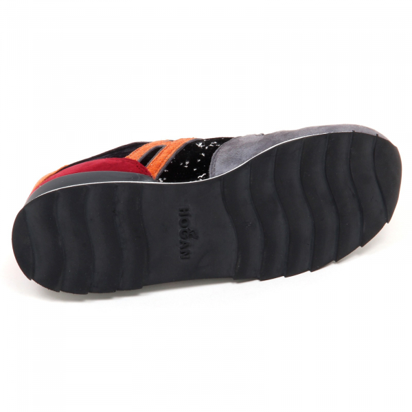 E4520 sneaker donna suede/velvet HOGAN R261 scarpe nero/grigio shoe woman