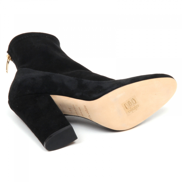 E4738 tronchetto donna black SERGIO ROSSI scarpe suede stretch boot shoe woman