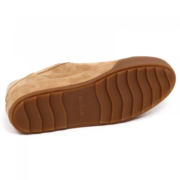 E4838 sneaker donna interno ecopelo HOGAN R320 beige inside eco fur shoe woman