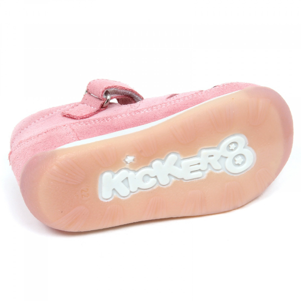 E6958 sandalo bimba pink KICKERS KIVA scarpe suede shoe baby girl
