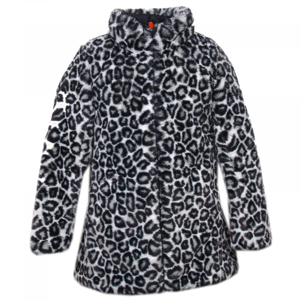 E7252 piumino donna SAVE THE DUCK black double face ecofur jacket woman