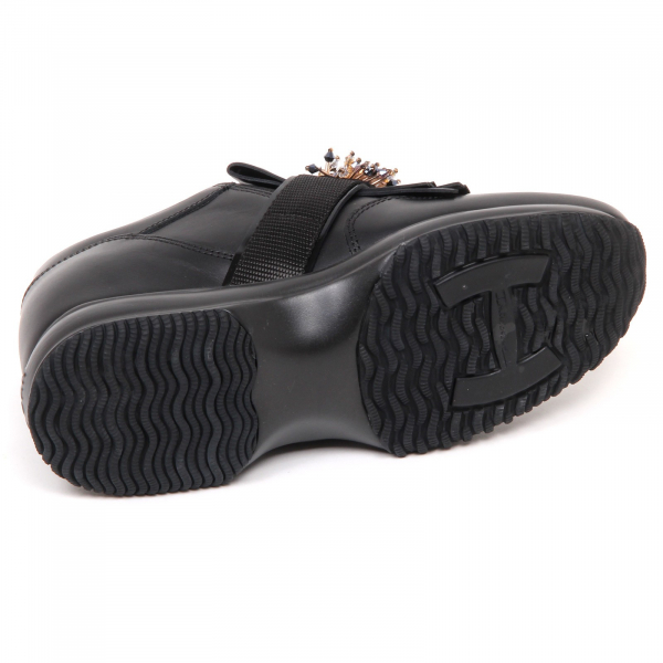 E7580 sneaker donna black HOGAN INTERACTIVE scarpe pietre slip on shoe woman