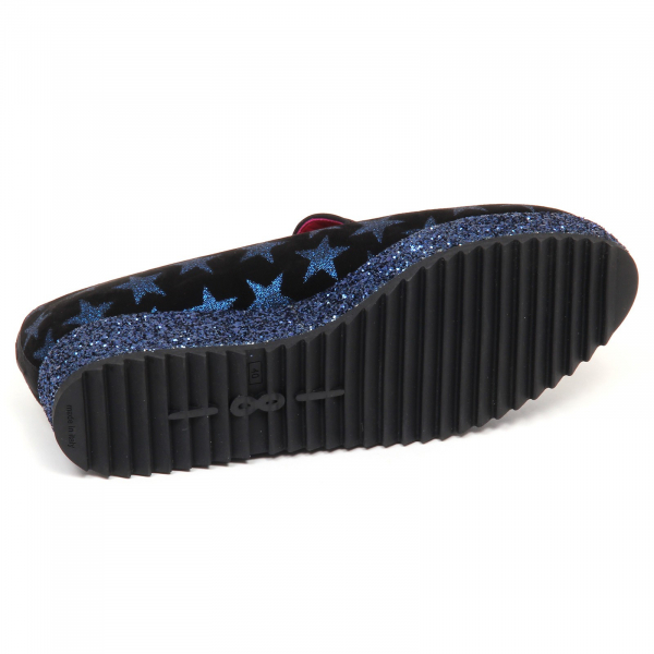 E7596 mocassino donna black/blu UNO 8 UNO 181 MARI slip on loafer shoe woman