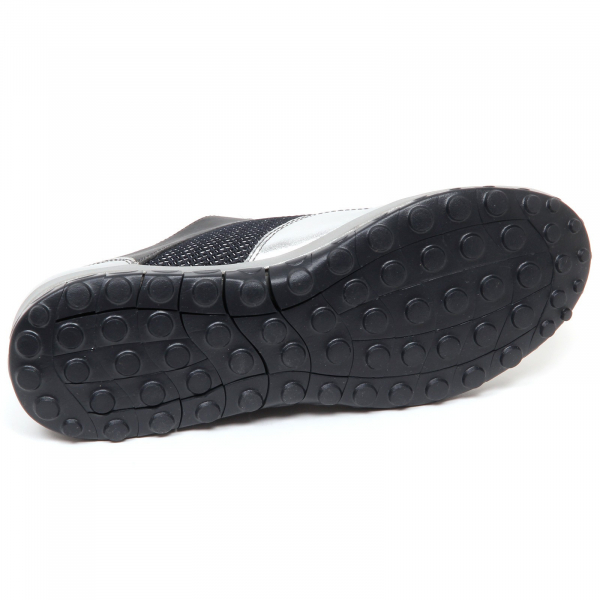E8158 (WITHOUT BOX) sneaker uomo tissue/leather CCILU black/silver shoe man