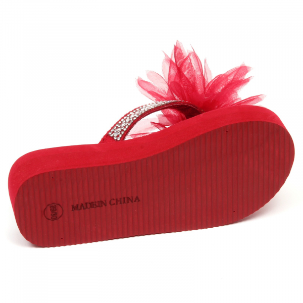 E8626 infradito bimba girl MONNALISA scarpe rubber tissue red sandal shoe