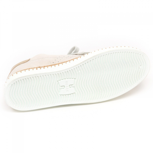 E9094 sneaker donna light beige HOGAN R260 scarpe forata perforated shoe woman
