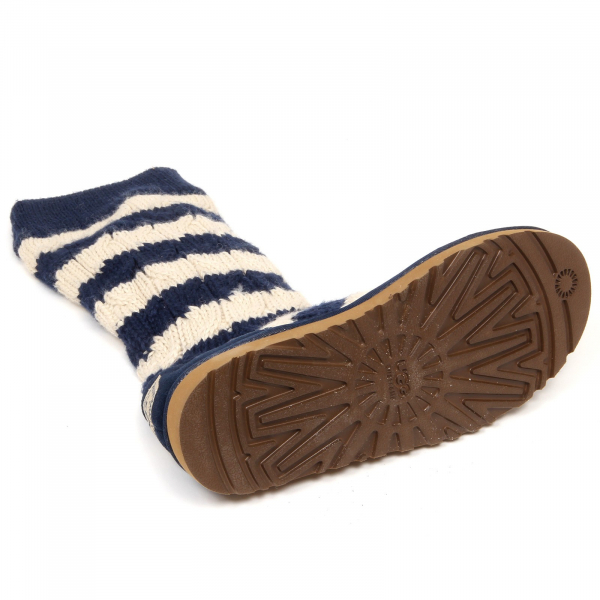 E9702 (NO BOX) stivale donna blu/ivory UGG scarpe wool/suede boot shoe woman