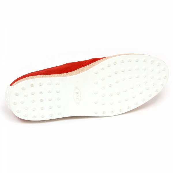 F0354 sneaker uomo   red TOD’S scarpe suede rafia slip on loafer shoe man