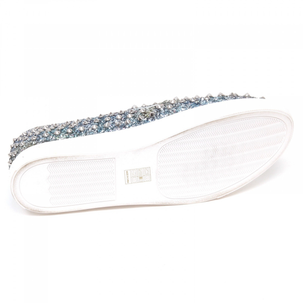sneaker donna silver/light blue STEVE MADDEN glitter slip on shoe woman