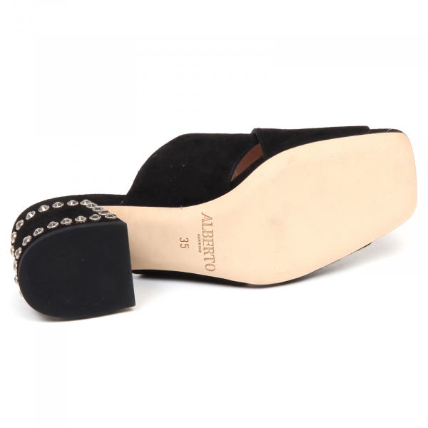 F1814 sandalo donna black ALBERTO GOZZI scarpe suede shoe woman
