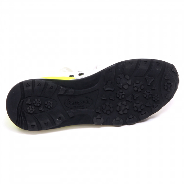 F3132 sneaker uomo ivory/yellow fluo BARRACUDA scarpe leather shoe man