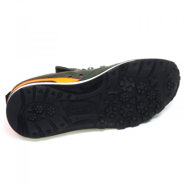 F3136 sneaker uomo tissue BARRACUDA scarpe green/orange shoe man