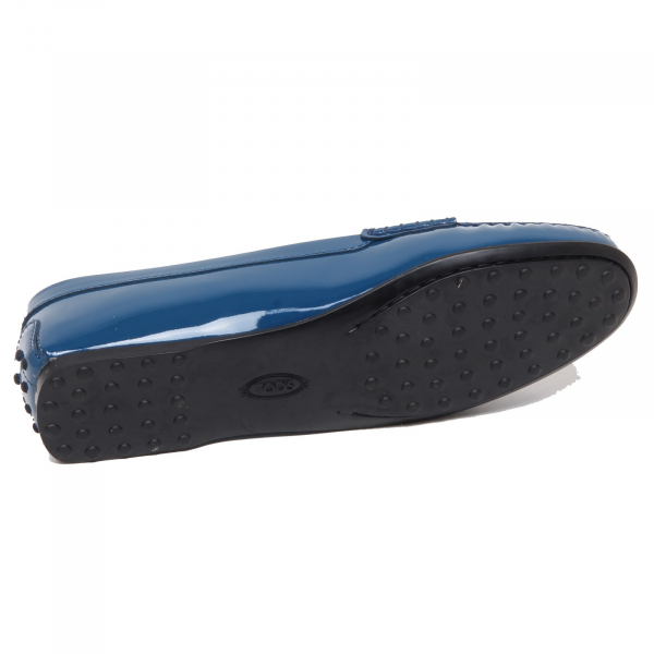 F3328 mocassino donna petrol blu TOD'S scarpe patent loafer shoe woman