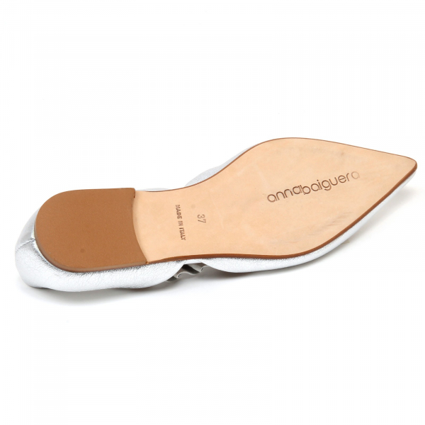F4172 ballerina donna silver ANNA BAIGUERA MALIKA scarpe crackled shoe woman