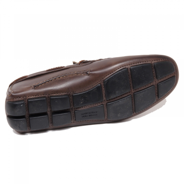 F4904 mocassino uomo brown delave' ALTIERI MILANO scarpe loafer shoe man