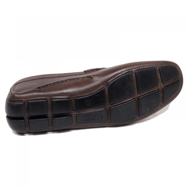 F4924 mocassino uomo brown delave' ALTIERI MILANO forata perforated loafer man