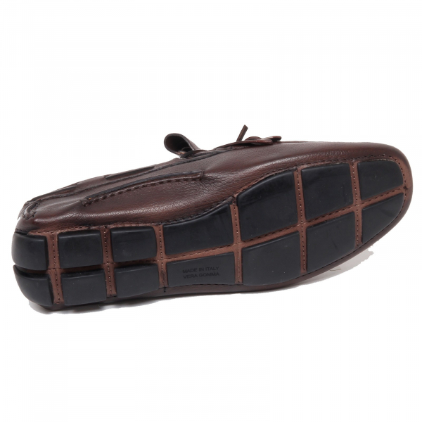 F4932 mocassino uomo brown delave' ALTIERI MILANO scarpe shoe loafer man