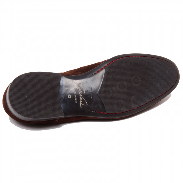 F5114 mocassino uomo brown CORVARI scarpe suede vintage loafer shoe man