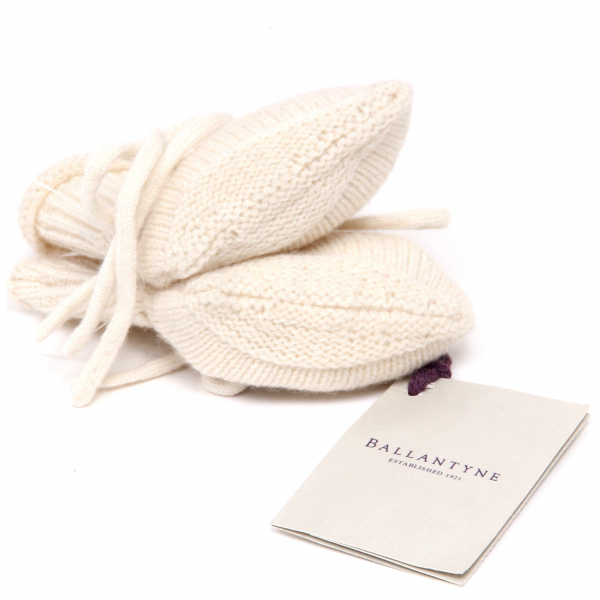 F5318 scarpine lana bimbo boy BALLANTYNE ivory wool newborn shoe