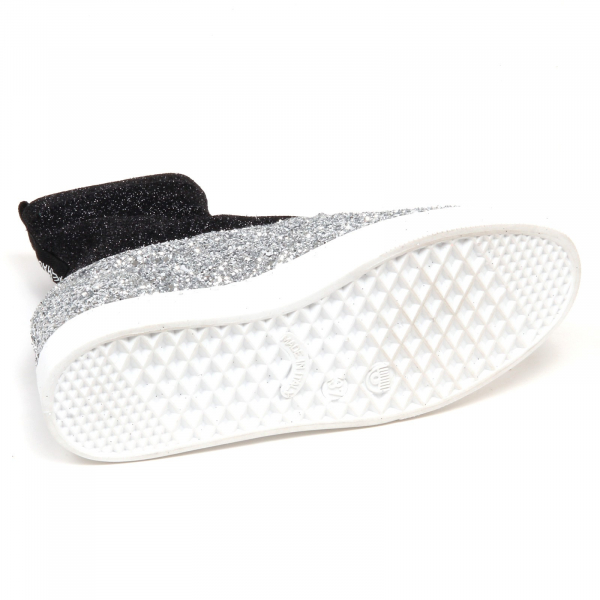 sneaker donna glitter CHIARA FERRAGNI slip on black/silver shoe woman