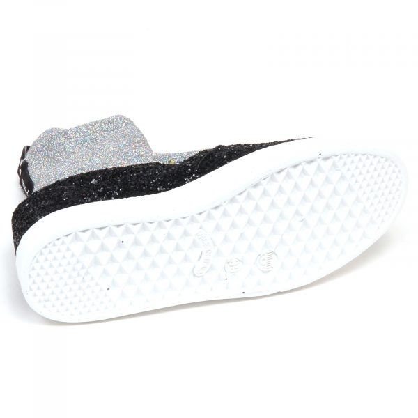 F5384 sneaker donna glitter CHIARA FERRAGNI slip on black/silver shoe woman