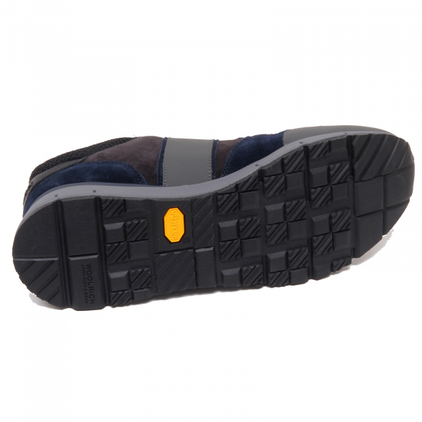 F6074 sneaker uomo black/blue/grey WOOLRICH scarpe suede/tissue shoe man
