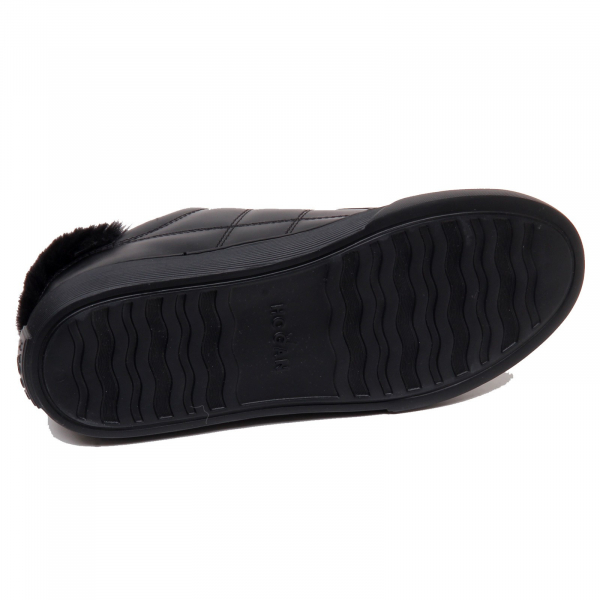 F6362 sneaker donna black HOGAN H365 leather/eco fur inside shoe woman