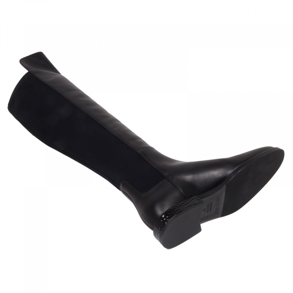 F6926 stivale donna black ALBERTO GOZZI leather/tissue vintage boot woman