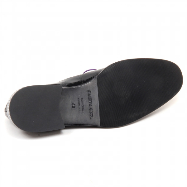 F6930 scarpa donna black ALBERTO GOZZI shiny leather effect shoe woman