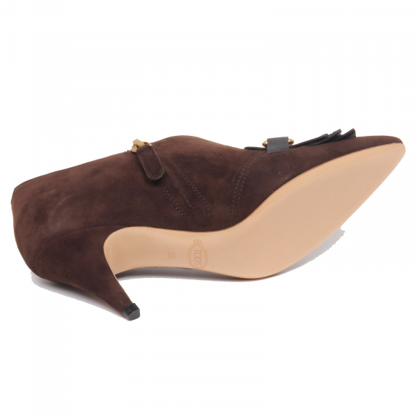 F7142 decollete donna brown/black TOD’S scarpe suede shoe woman