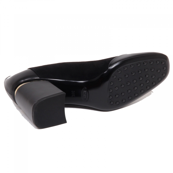 F7170 decollete donna black TOD’S scarpe suede/leather shoe woman