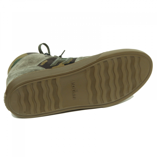 F7210 sneaker uomo green/camouflage HOGAN H365 green sole tissue/suede shoe man